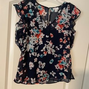 Sheer flora print top